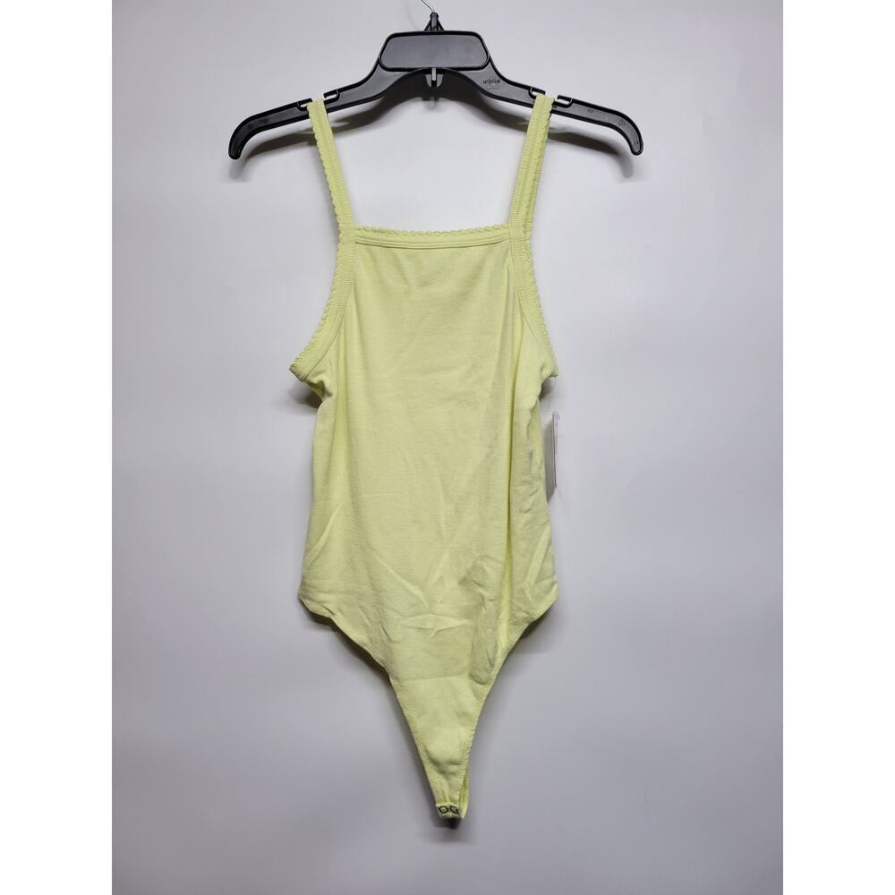BP.  Rib Knit Tank Bodysuit Women's Yellow Luminary Size Medium